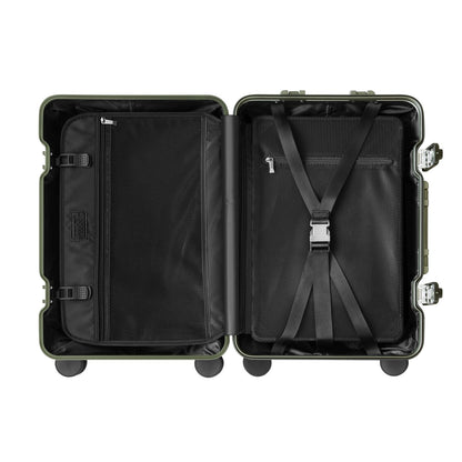 Military Green Aluminum Travel Suitcase - HOUSE OF SHE