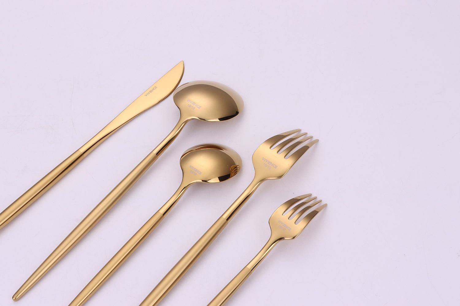 Morne 20 Pc Gold Flatware Set with Matte Handles, Service for 4 - HOUSE OF SHE