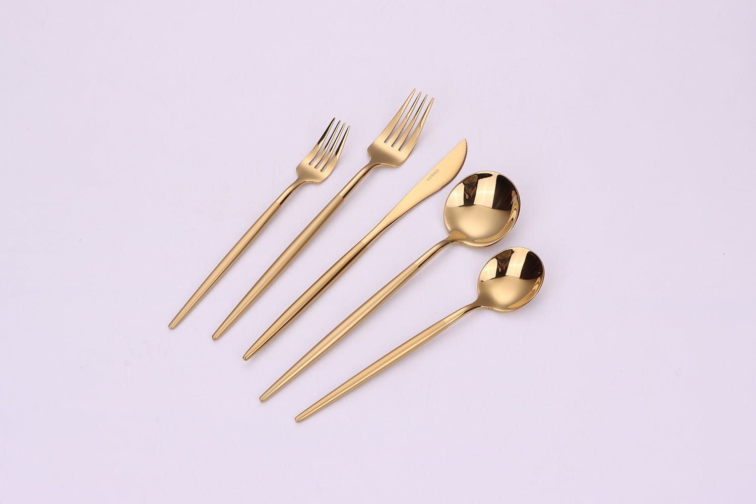 Morne 20 Pc Gold Flatware Set with Matte Handles, Service for 4 - HOUSE OF SHE