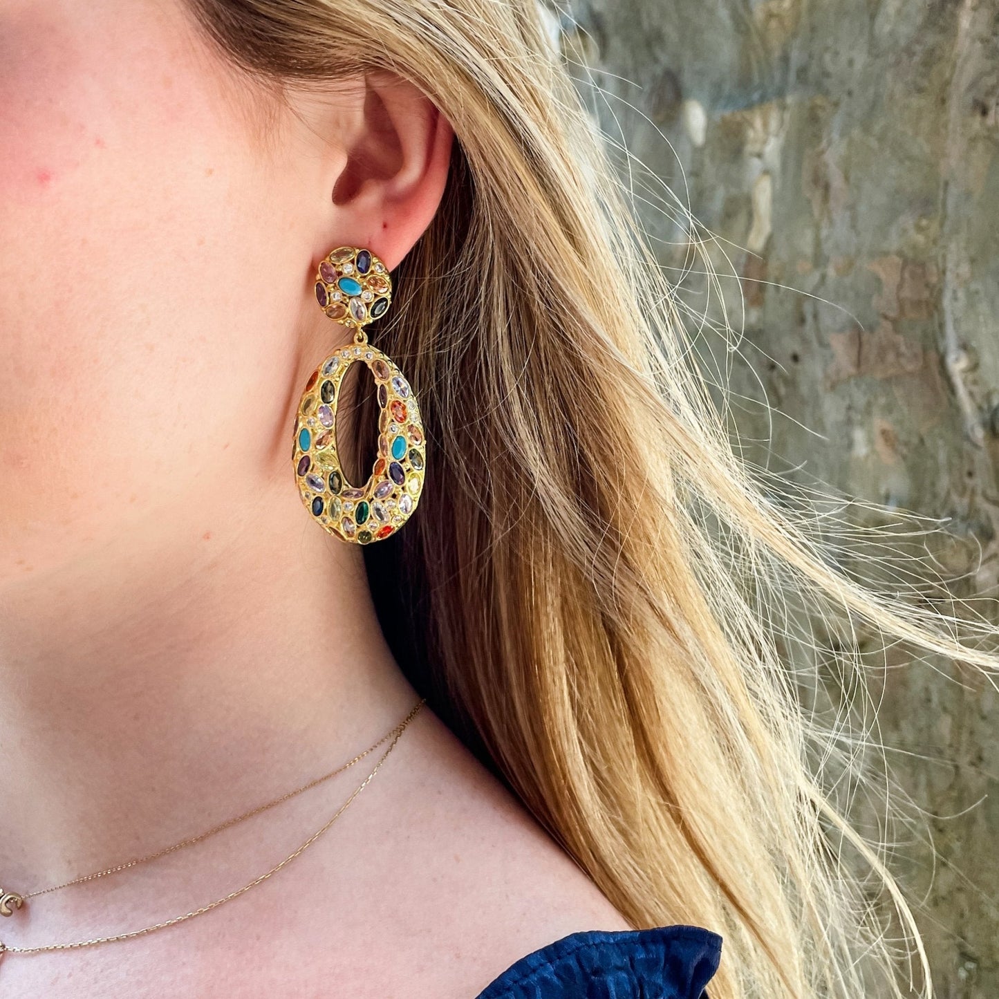 Multi-gem Statement Earrings - LATE NIGHT LOVE