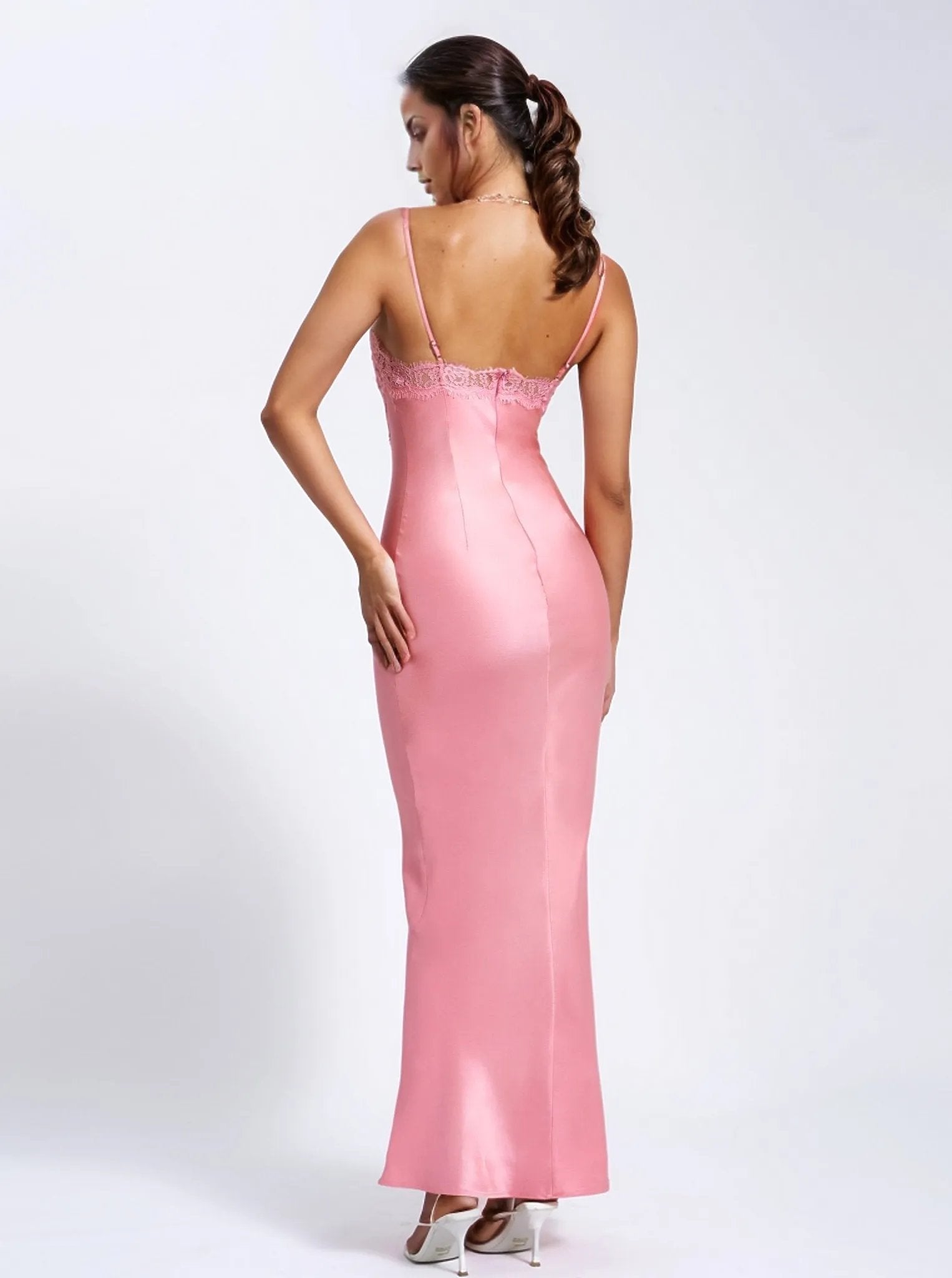 Nia Salmon Pink Maxi Dress - HOUSE OF SHE