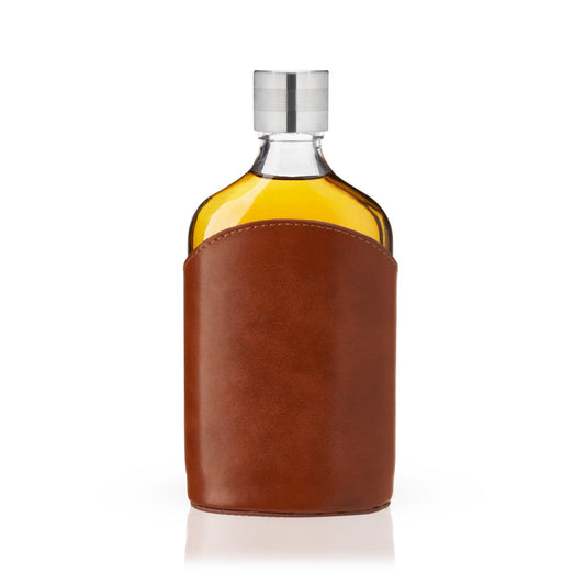 Parker Leather-Wrapped Glass Flask - HOUSE OF SHE