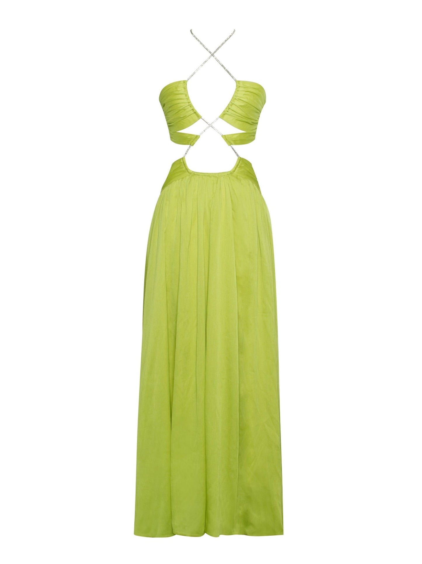 Quinby Chiffon Pleated Maxi Dress - HOUSE OF SHE