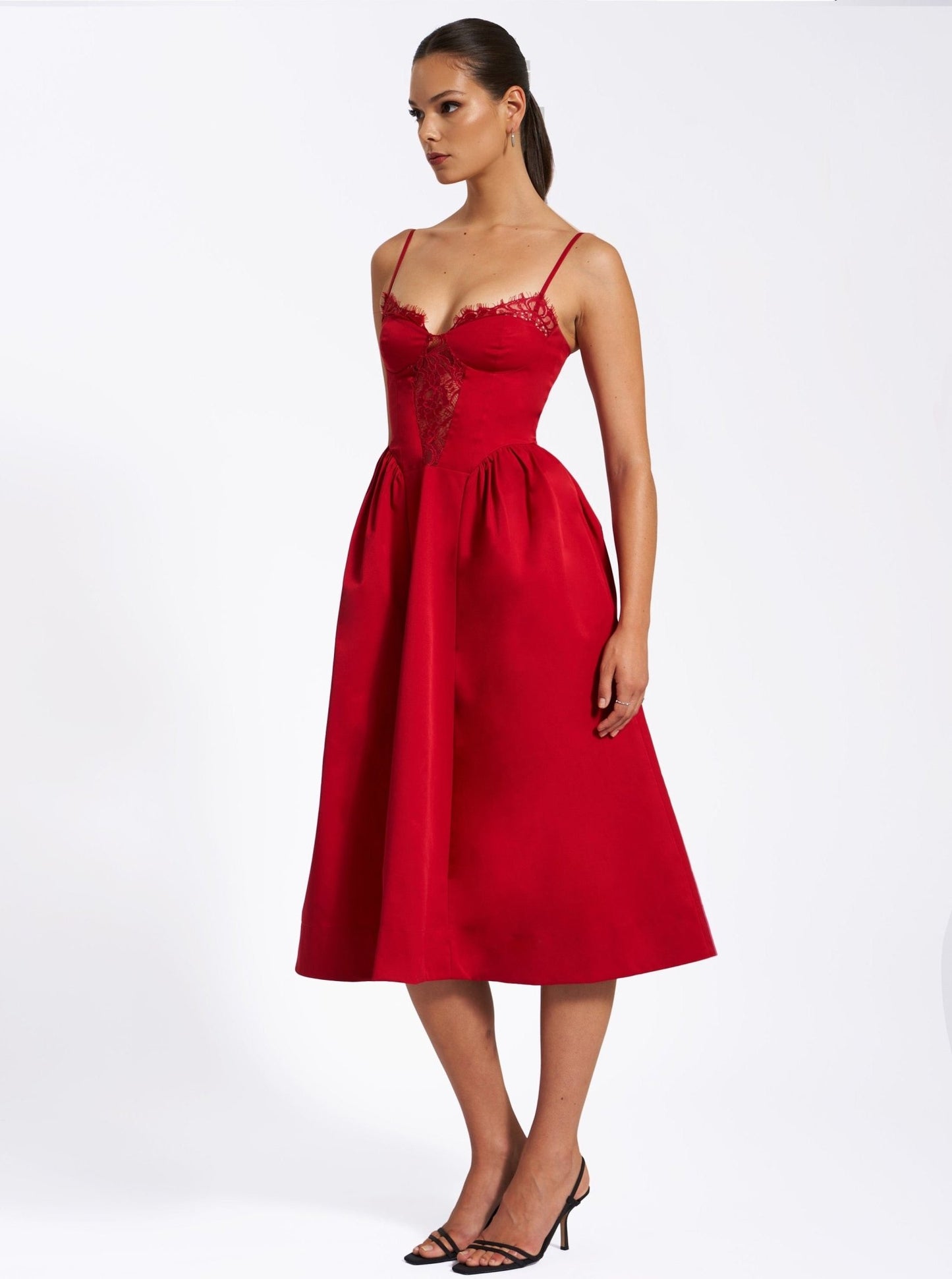 Rae Red Lace Dress - HOUSE OF SHE