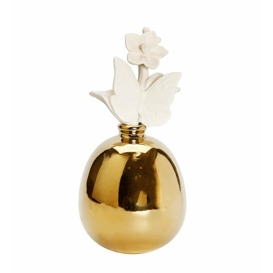 Round Polished Gold Diffuser, “Iris and Rose” - HOUSE OF SHE