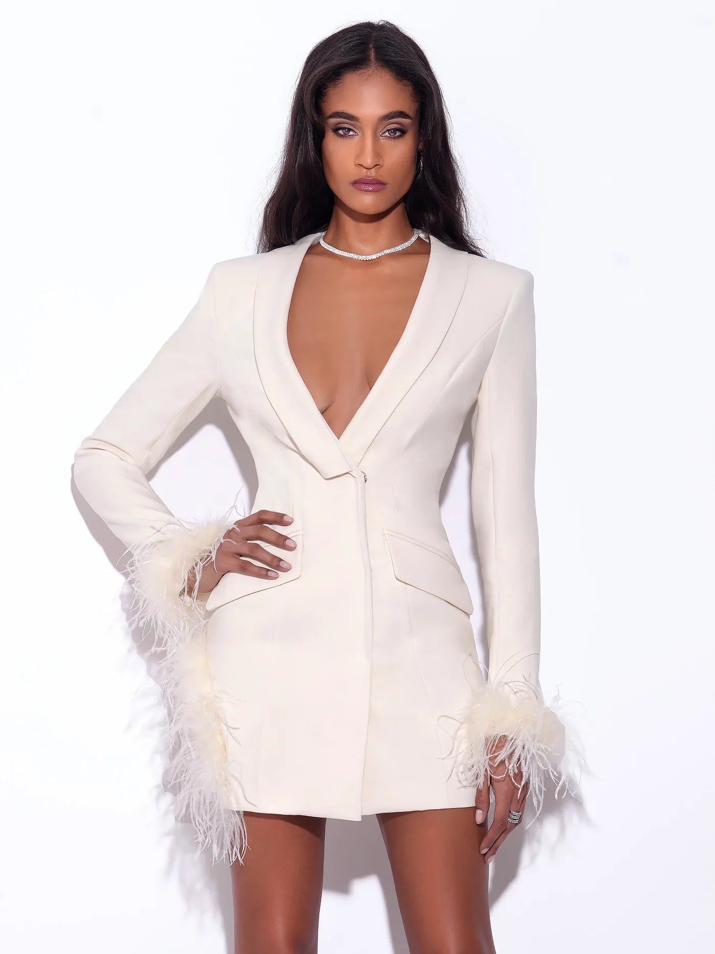 Scarface Feathered Blazer - HOUSE OF SHE
