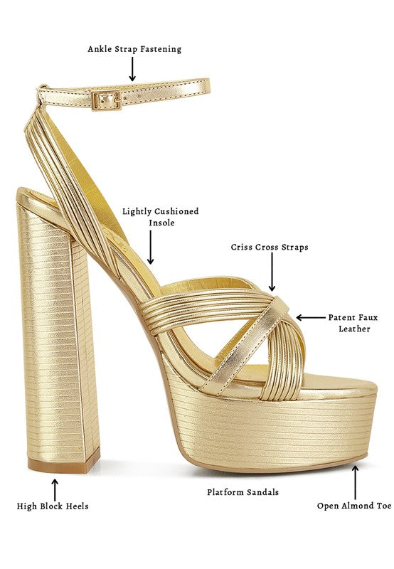 Gold Member High Platform Heels  HOUSE OF SHE
