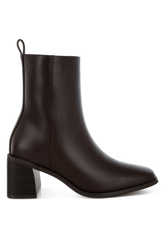 Muskox Square Toe Faux Leather Boots  HOUSE OF SHE