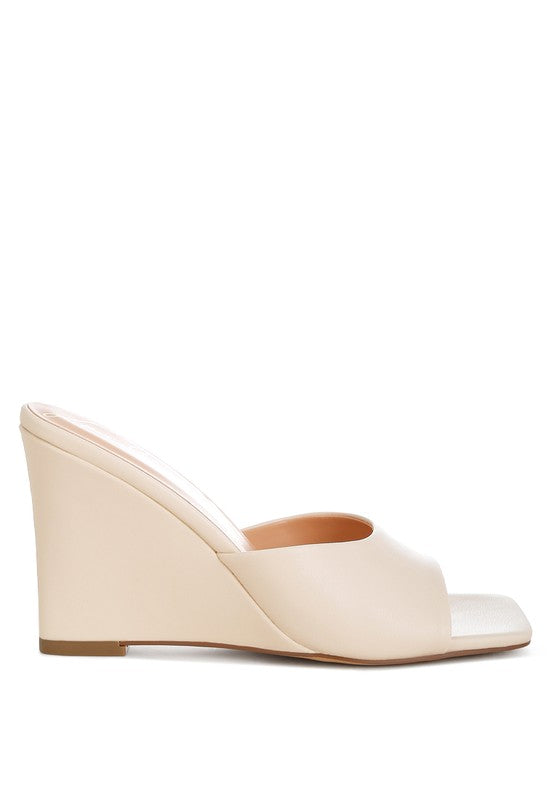 Shiloy Recycled Faux Leather Wedge Sandals - HOUSE OF SHE
