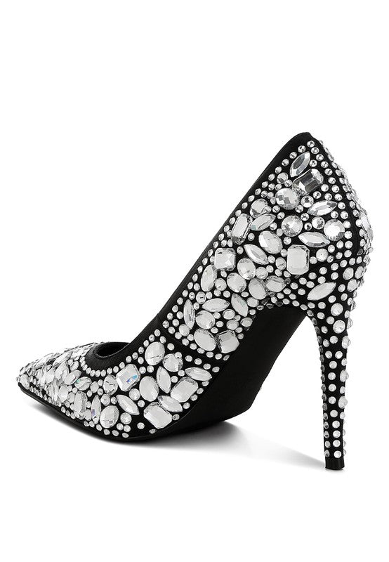 Iceout Diamante & Rhinestone Embellishments Pumps - HOUSE OF SHE