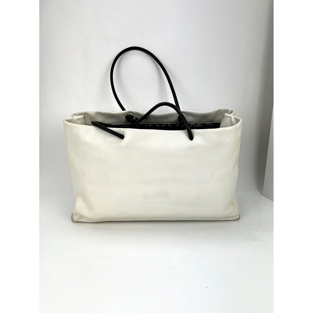 Chanel Essential 31 Rue Cambon Slopping White Leather Tote - HOUSE OF SHE
