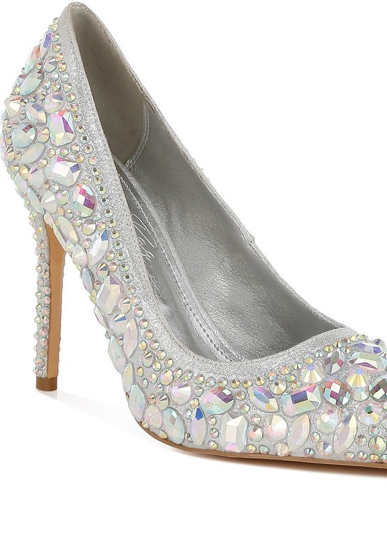 Iceout Diamante & Rhinestone Embellishments Pumps - HOUSE OF SHE