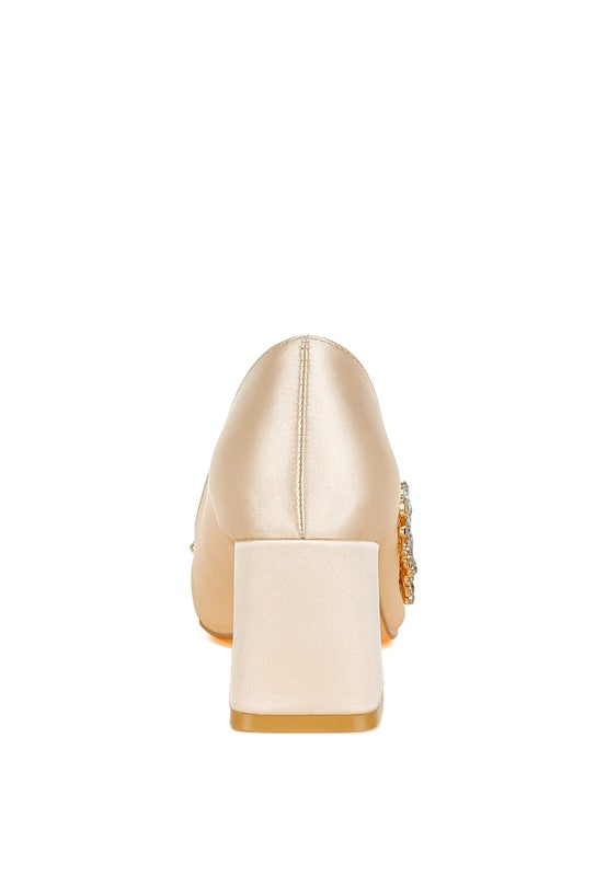 Abatina Satin Diamante Embellished Pumps  HOUSE OF SHE