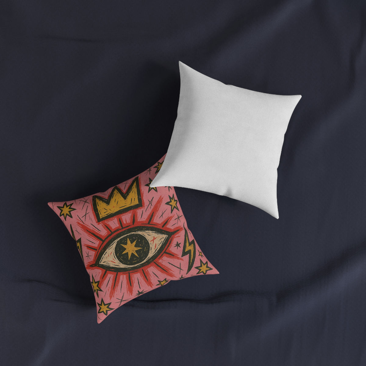 Basquiat Art-Inspired Eye Print Square Cushion Pillow
