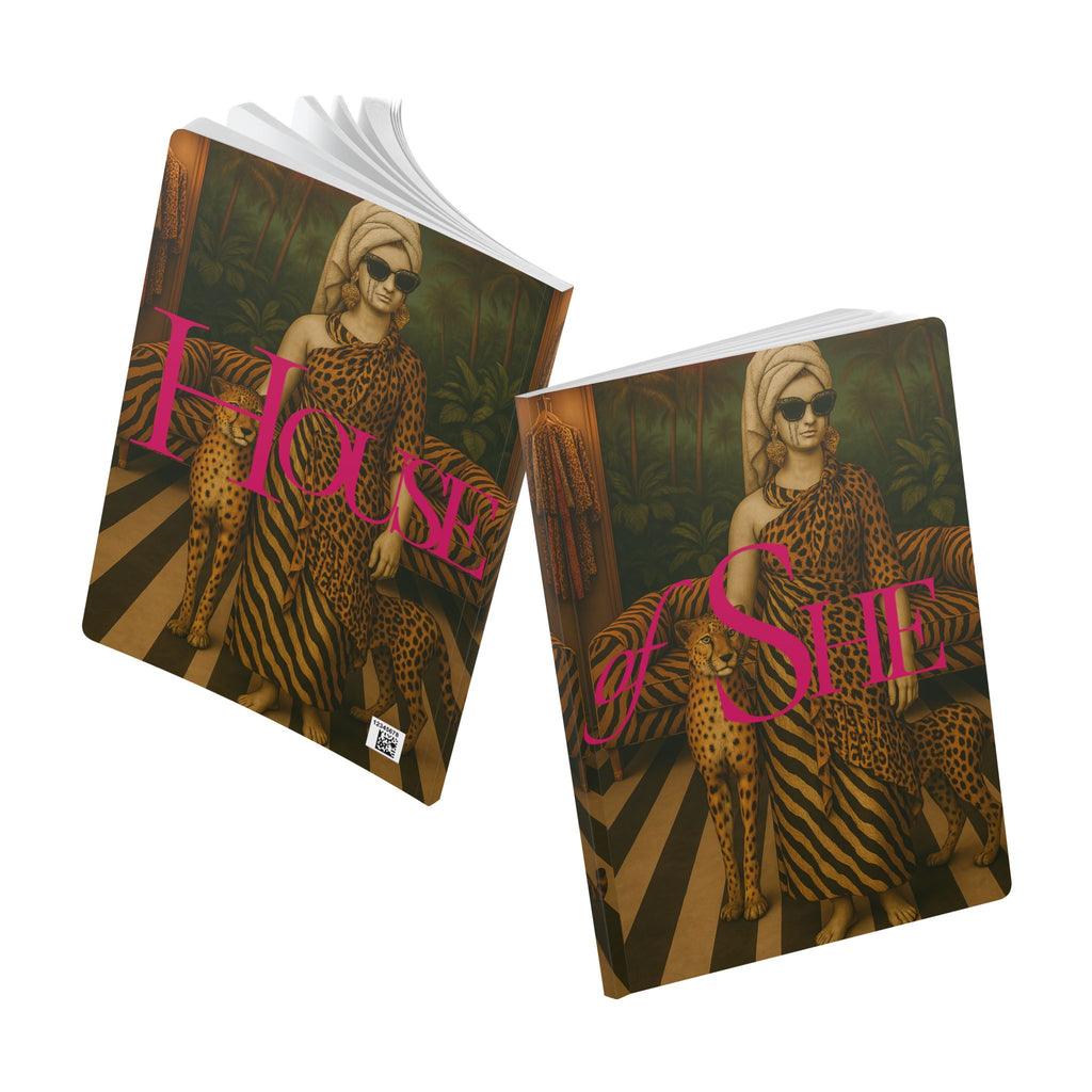 Chic Softcover Journal - 'of SHE HOUSE' Design with Inside Prints - HOUSE OF SHE