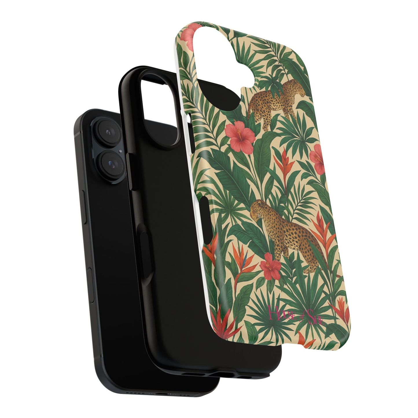 Tough Phone Case with Jungle Leopard Design