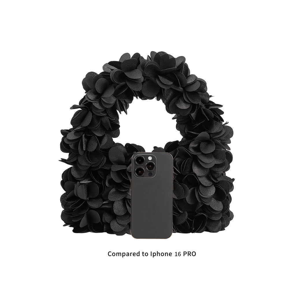 Bloom Fuchsia Vegan Satin Top Handle Bag - HOUSE OF SHE