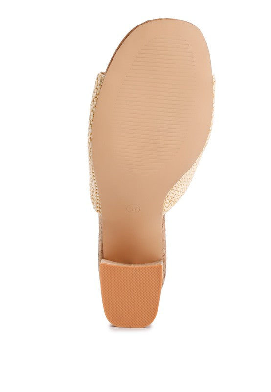 ADDIE Block Heel Slip On Sandals - HOUSE OF SHE