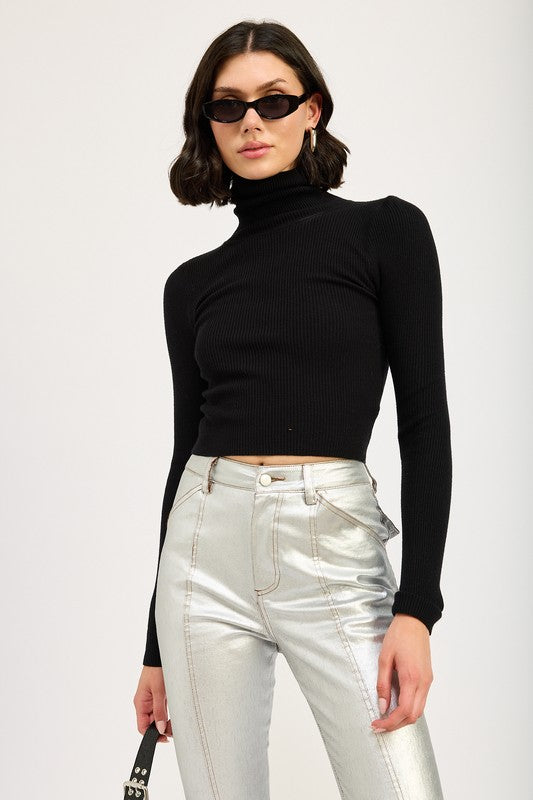 Kelis Turtle Neck Long Sleeve Top - HOUSE OF SHE