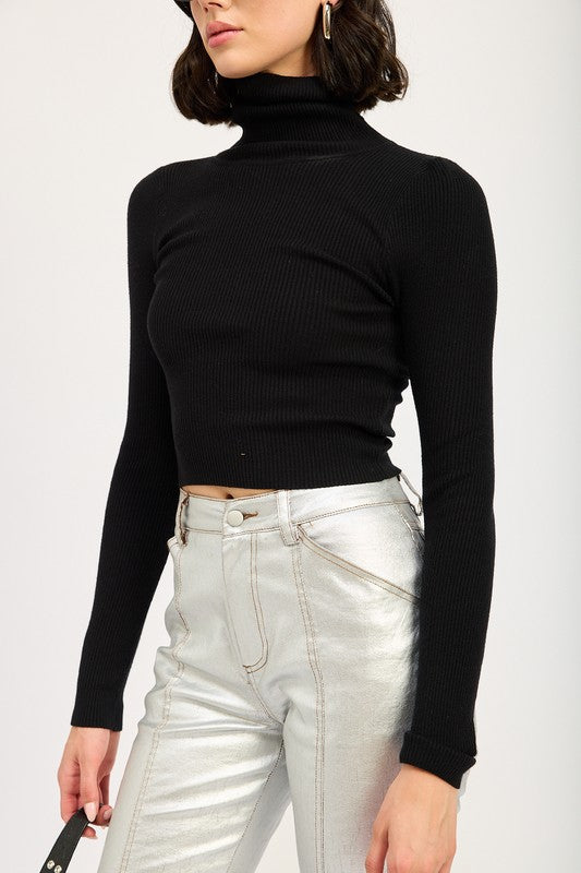 Kelis Turtle Neck Long Sleeve Top - HOUSE OF SHE