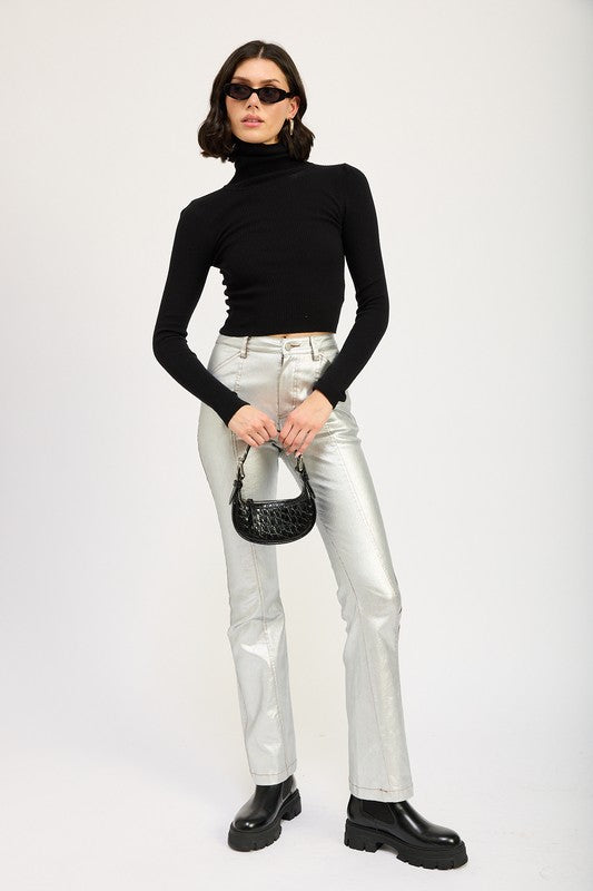 Kelis Turtle Neck Long Sleeve Top - HOUSE OF SHE