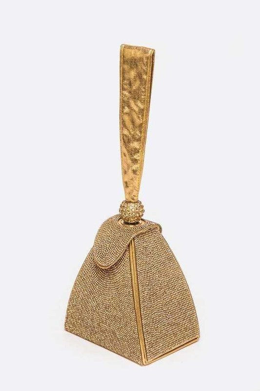Iconic Rhinestone Top Handle Iconic Clutch Bag - HOUSE OF SHE