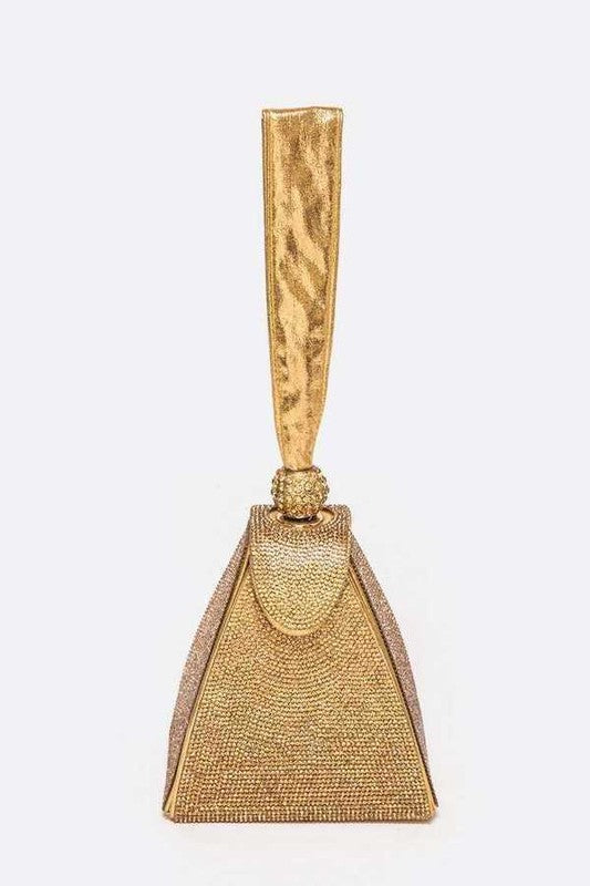 Iconic Rhinestone Top Handle Iconic Clutch Bag - HOUSE OF SHE