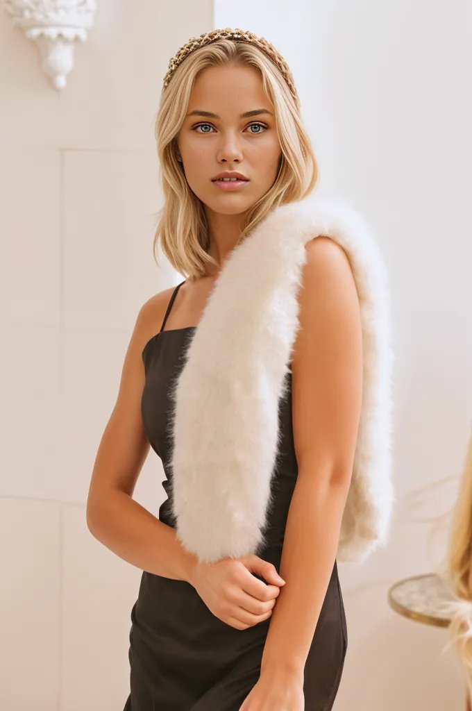 Faux Fur Short Collar Scarf - HOUSE OF SHE