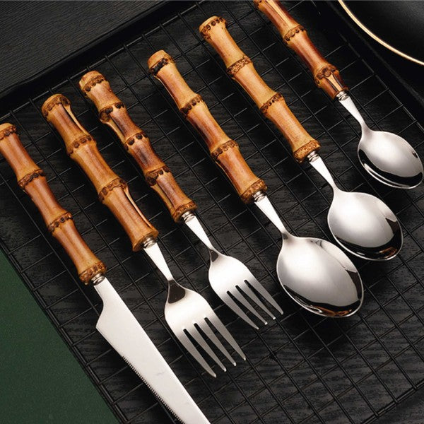 Bamboo Flatware -Place Set of 4 - HOUSE OF SHE