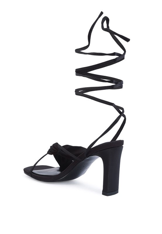 ChasmSatin Tie Up Block Heels