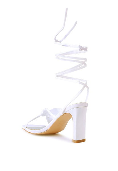 ChasmSatin Tie Up Block Heels