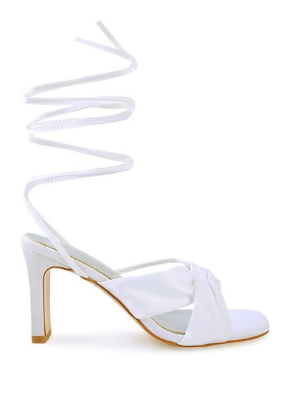 ChasmSatin Tie Up Block Heels