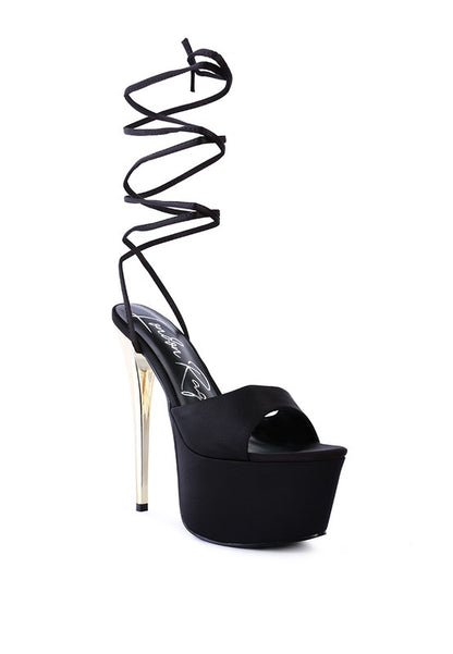Passionate Drama Platform Lace-up Stiletto Heels
