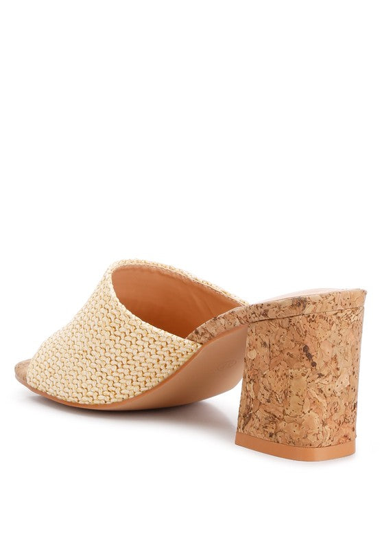 ADDIE Block Heel Slip On Sandals - HOUSE OF SHE
