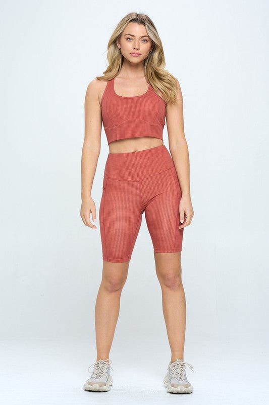 Gingham print activewear set  HOUSE OF SHE