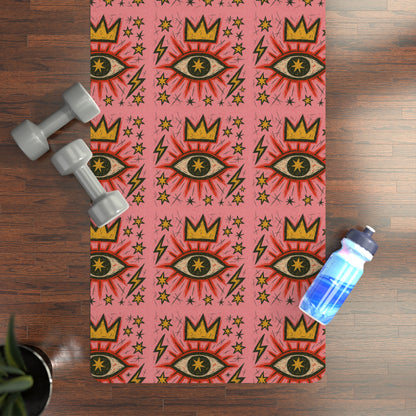 Eye-Patterned Rubber Yoga Mat - Vibrant & Durable for Your Practice