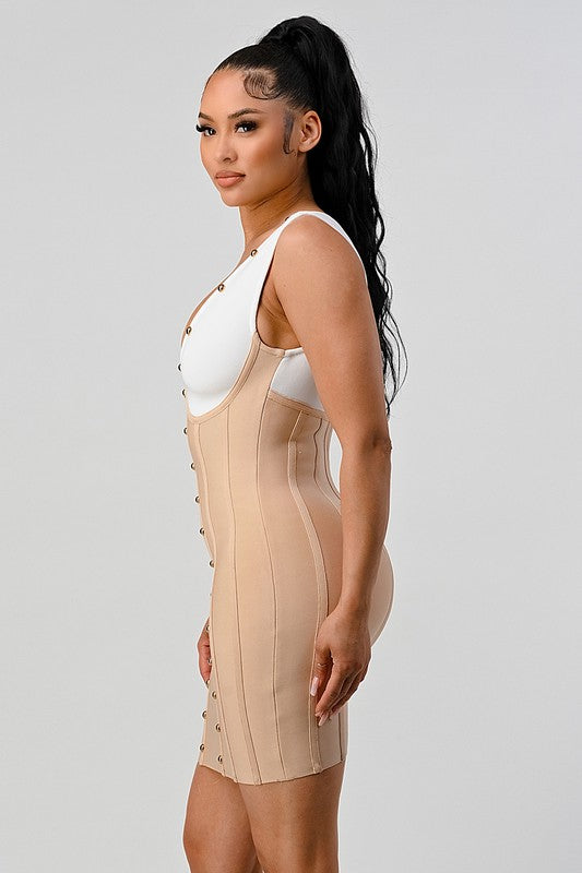 Sara Creme Bandage Dress  HOUSE OF SHE