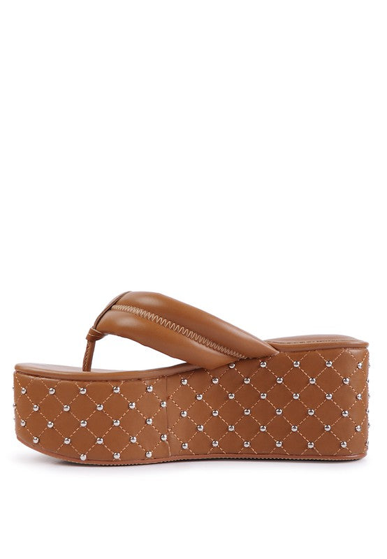Cupcake Quilted Rhinestone Platform Sandals  HOUSE OF SHE