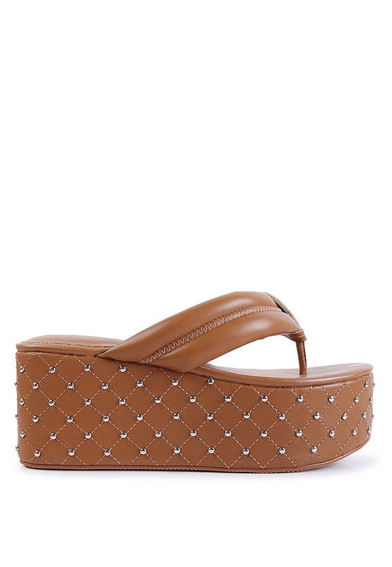 Cupcake Quilted Rhinestone Platform Sandals  HOUSE OF SHE