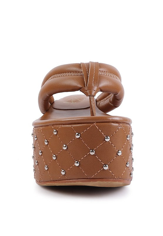 Cupcake Quilted Rhinestone Platform Sandals  HOUSE OF SHE