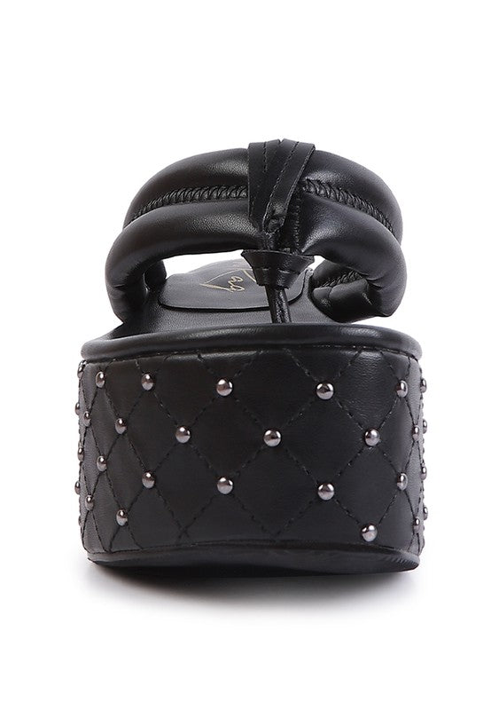Cupcake Quilted Rhinestone Platform Sandals  HOUSE OF SHE