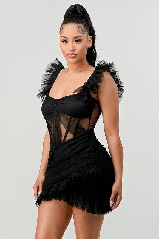 Be Adorable Ruffle Mini Dress  HOUSE OF SHE
