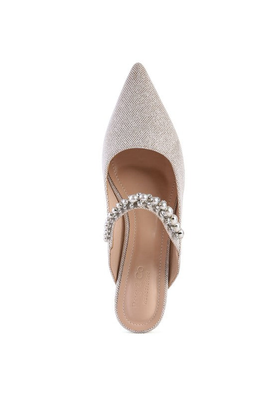 Geode Mary Jane Embellished Mules  HOUSE OF SHE