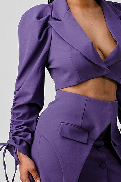 Purple Rain Blazer and Skirt Set