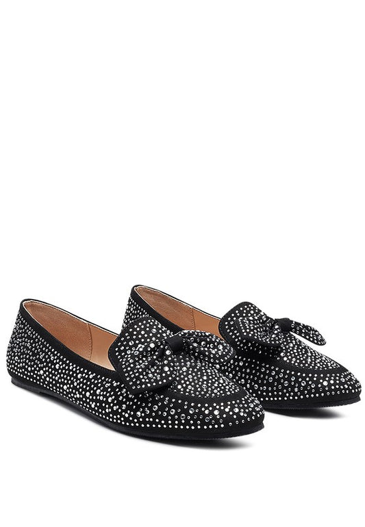 Dewdrops Embellished Bow Loafers