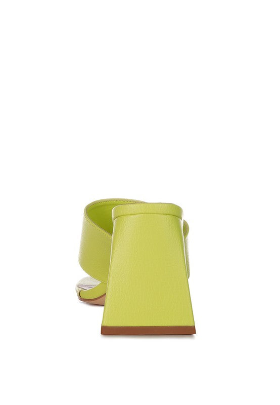 Muse Me Block Slip On Thong Sandal Heels  HOUSE OF SHE