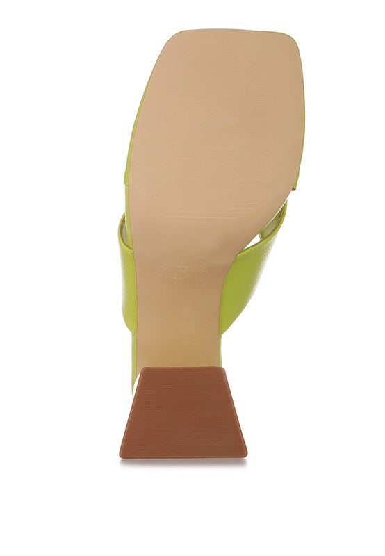 Muse Me Block Slip On Thong Sandal Heels  HOUSE OF SHE