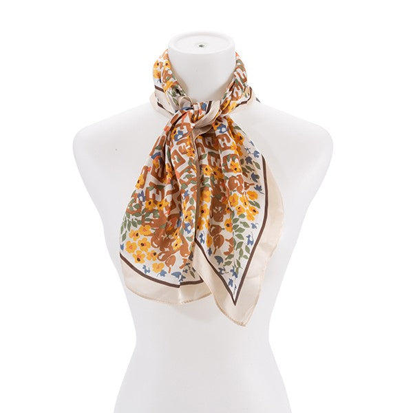 DAINTY FLORAL SILK SCARF  HOUSE OF SHE