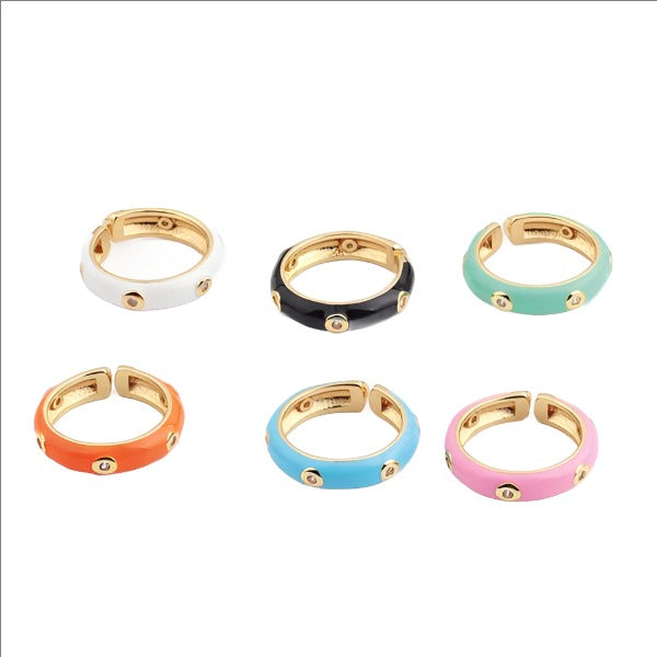 Caterpillar Enameled Ring  HOUSE OF SHE