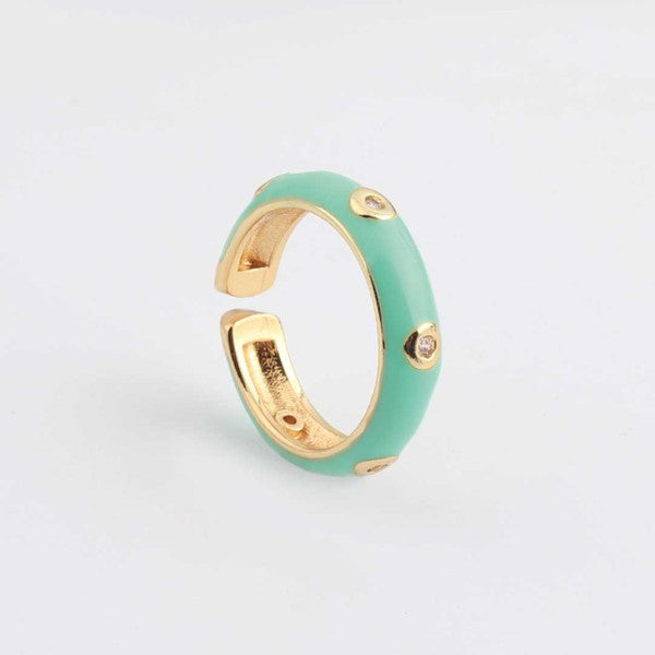 Caterpillar Enameled Ring  HOUSE OF SHE